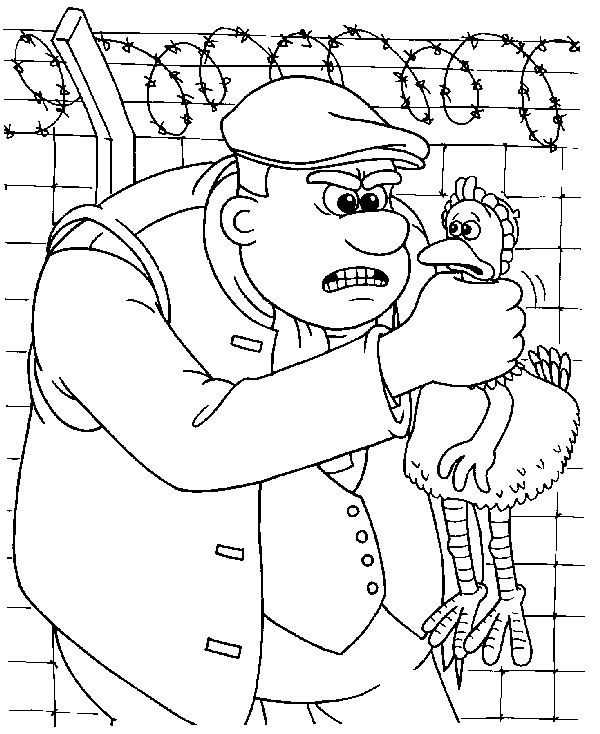 Plansa de colorat cu Chicken run 17 9